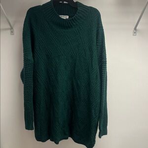Coldwater Creek Deep Green Textured Crewneck Sweater